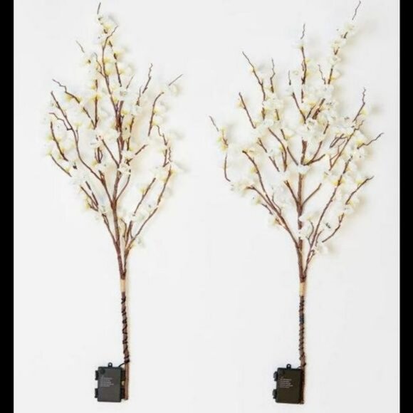 Bethlehem Lights Illuminated Decorative Branches Ivory Blossom Spring - Set of 2 - Picture 5 of 10